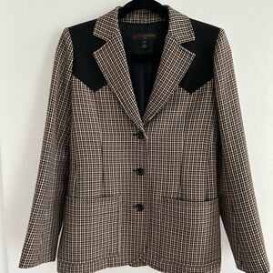 Louis Vuitton Brown and Black Houndstooth Blazer